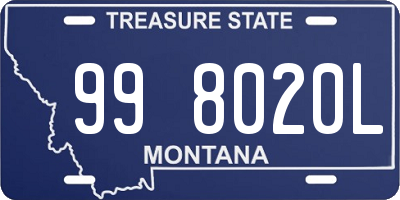 MT license plate 998020L