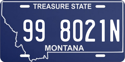 MT license plate 998021N