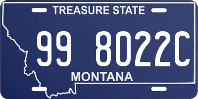 MT license plate 998022C