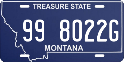 MT license plate 998022G