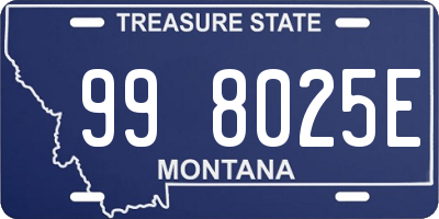 MT license plate 998025E