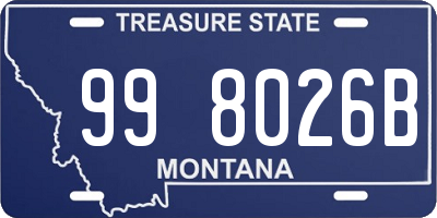 MT license plate 998026B