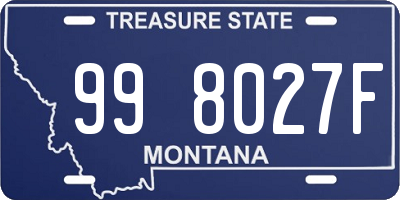 MT license plate 998027F