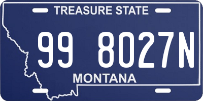 MT license plate 998027N