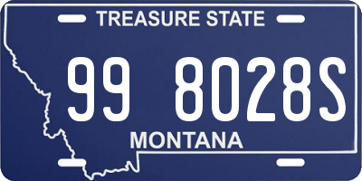 MT license plate 998028S