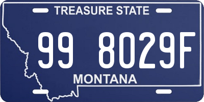 MT license plate 998029F