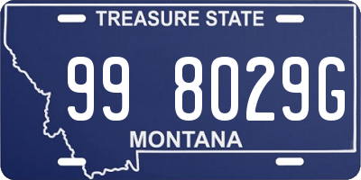 MT license plate 998029G