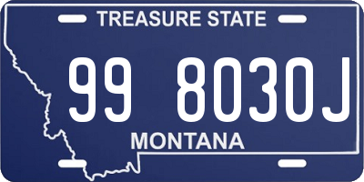 MT license plate 998030J