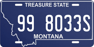 MT license plate 998033S