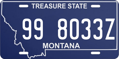 MT license plate 998033Z