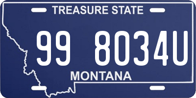 MT license plate 998034U