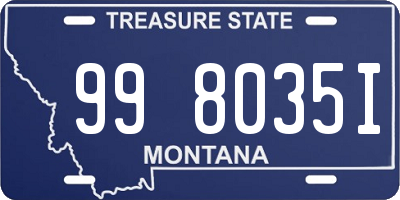 MT license plate 998035I