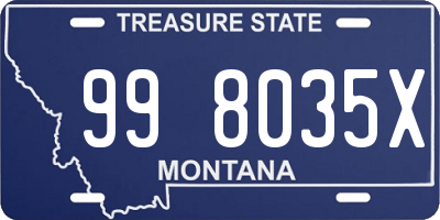 MT license plate 998035X