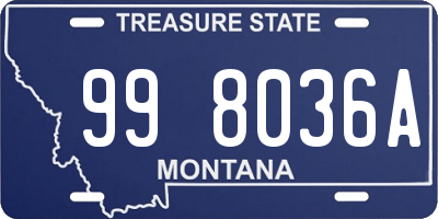 MT license plate 998036A