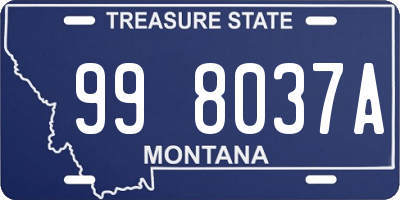 MT license plate 998037A