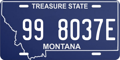 MT license plate 998037E