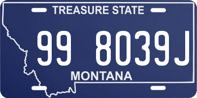 MT license plate 998039J