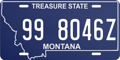 MT license plate 998046Z