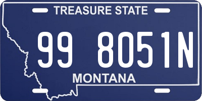 MT license plate 998051N