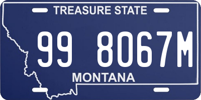 MT license plate 998067M