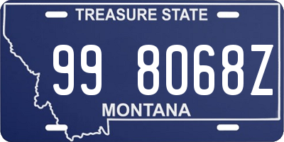 MT license plate 998068Z