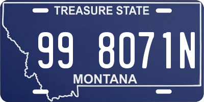 MT license plate 998071N