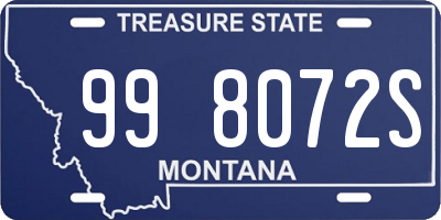 MT license plate 998072S