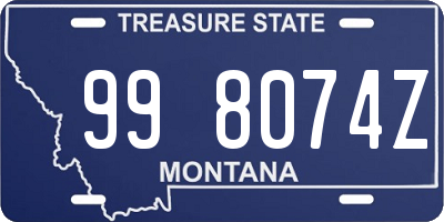 MT license plate 998074Z