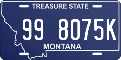 MT license plate 998075K