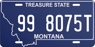 MT license plate 998075T