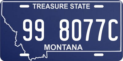 MT license plate 998077C