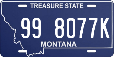 MT license plate 998077K