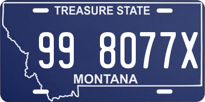 MT license plate 998077X