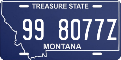 MT license plate 998077Z