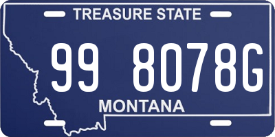 MT license plate 998078G