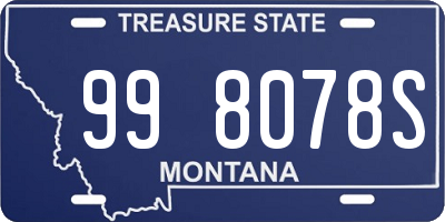 MT license plate 998078S