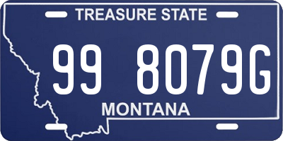 MT license plate 998079G