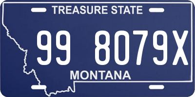 MT license plate 998079X