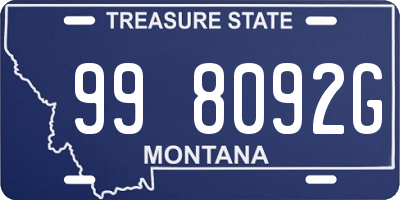 MT license plate 998092G