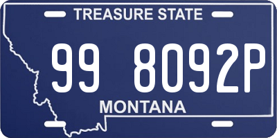 MT license plate 998092P