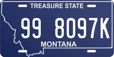 MT license plate 998097K