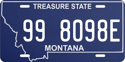 MT license plate 998098E