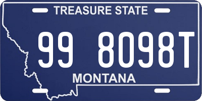 MT license plate 998098T