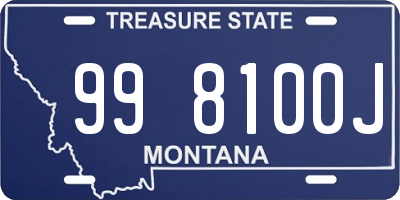 MT license plate 998100J