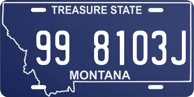 MT license plate 998103J