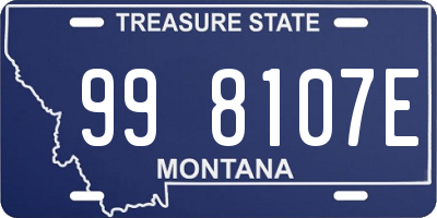 MT license plate 998107E