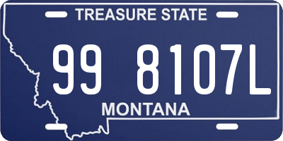 MT license plate 998107L