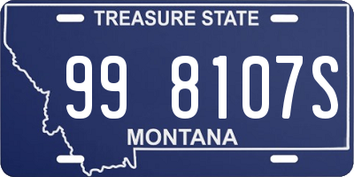 MT license plate 998107S