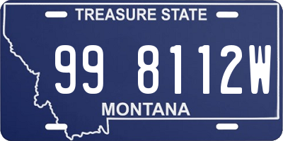 MT license plate 998112W