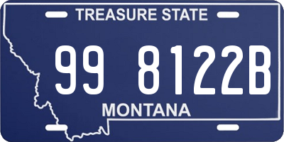 MT license plate 998122B